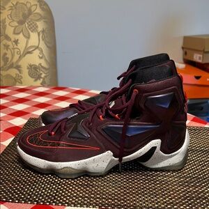 Nike LeBron Basketball Shoes in Burgundy and Black
